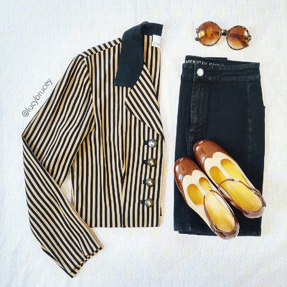 Scarlett Vintage Striped Jacket Blazer - Picture 2 of 4